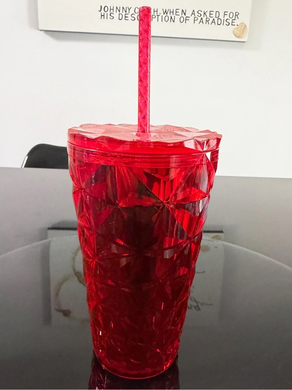 NWT Starbucks 16oz Red Diamond Cut Cold Cup